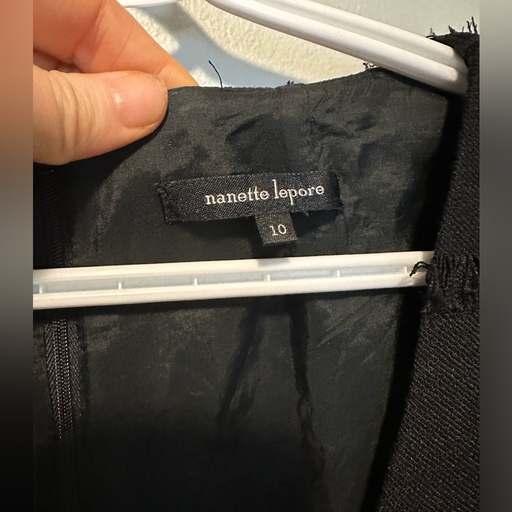 Nanette Lepore Catch Me Fringed dress black cocktail dress size 10 - Picture 12 of 16